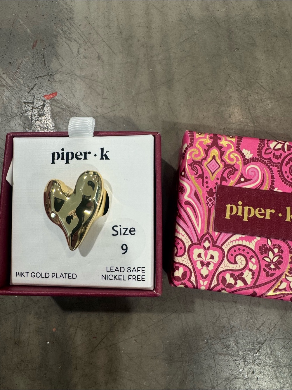 Piper•K whimsical Shiny 14k Gold plated Heart Ring 💛lead safe Nickel free💛